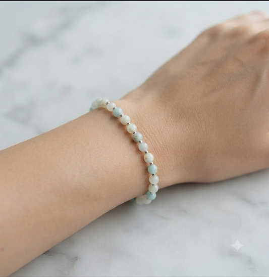 Amazonite Stretch Bracelet - Tarnish Free and Waterproof