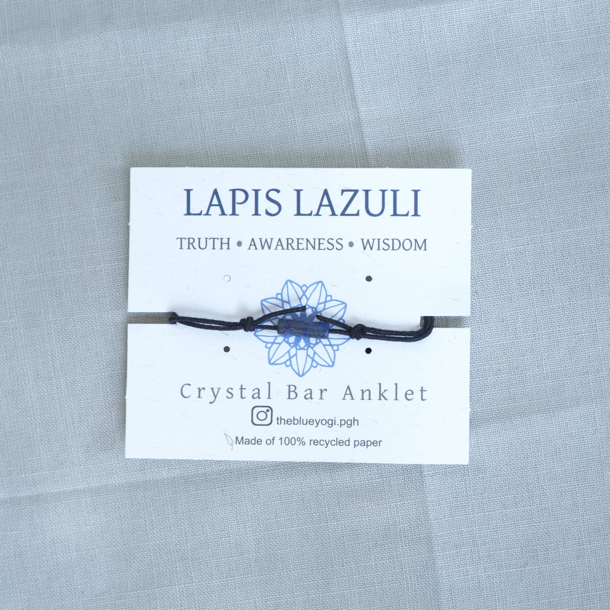 Lapis Lazuli - Crystal Bar Anklet - Adjustable