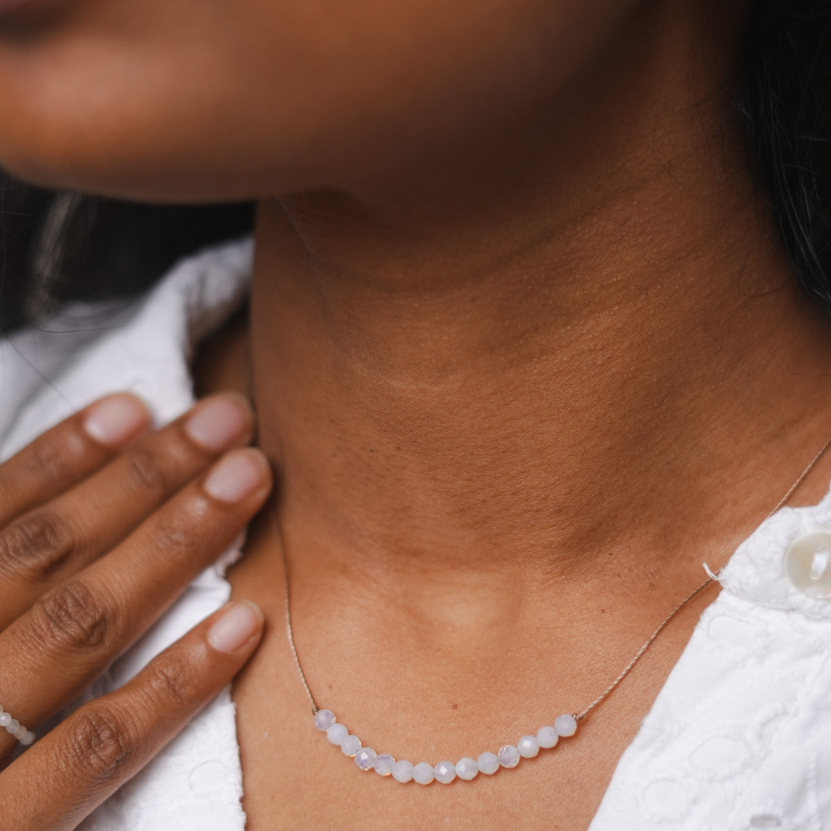 Dainty Opalite  Necklace - October Birthstone