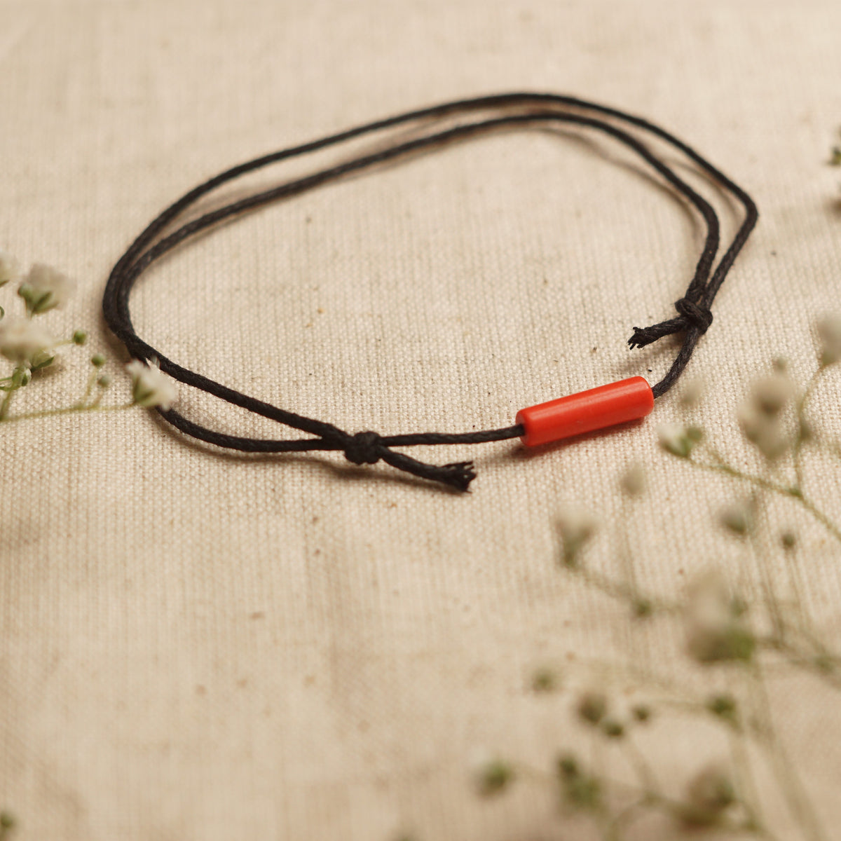 Coral - Crystal Bar Anklet - Adjustable