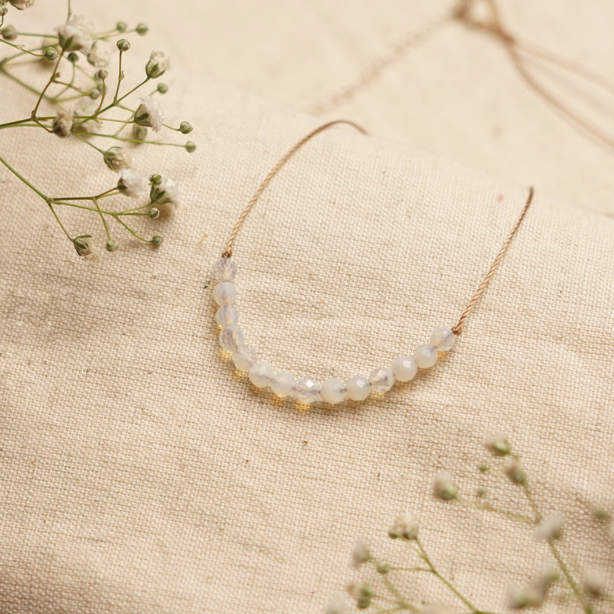 Dainty Opalite  Necklace - October Birthstone