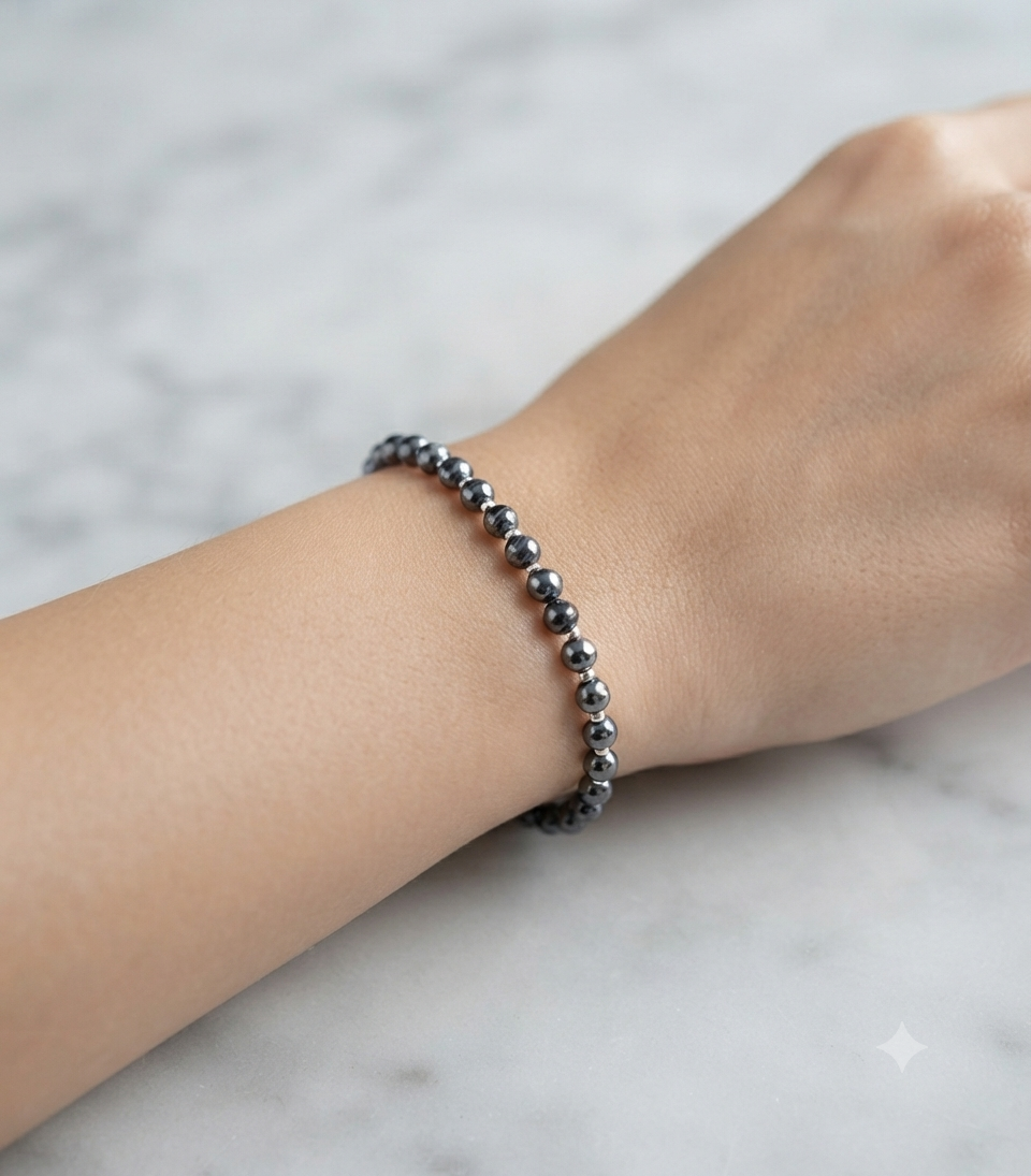 Hematite Stretch Bracelet - Tarnish Free and Waterproof