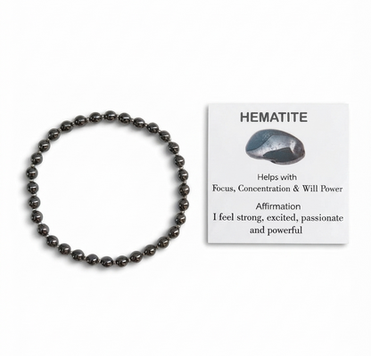 Hematite Stretch Bracelet - Tarnish Free and Waterproof