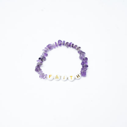 FAITH -  Amethyst Chip Bracelet