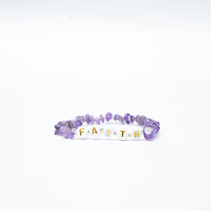 FAITH -  Amethyst Chip Bracelet