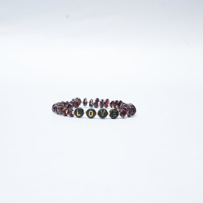 LOVE -  Garnet Chip Bracelet