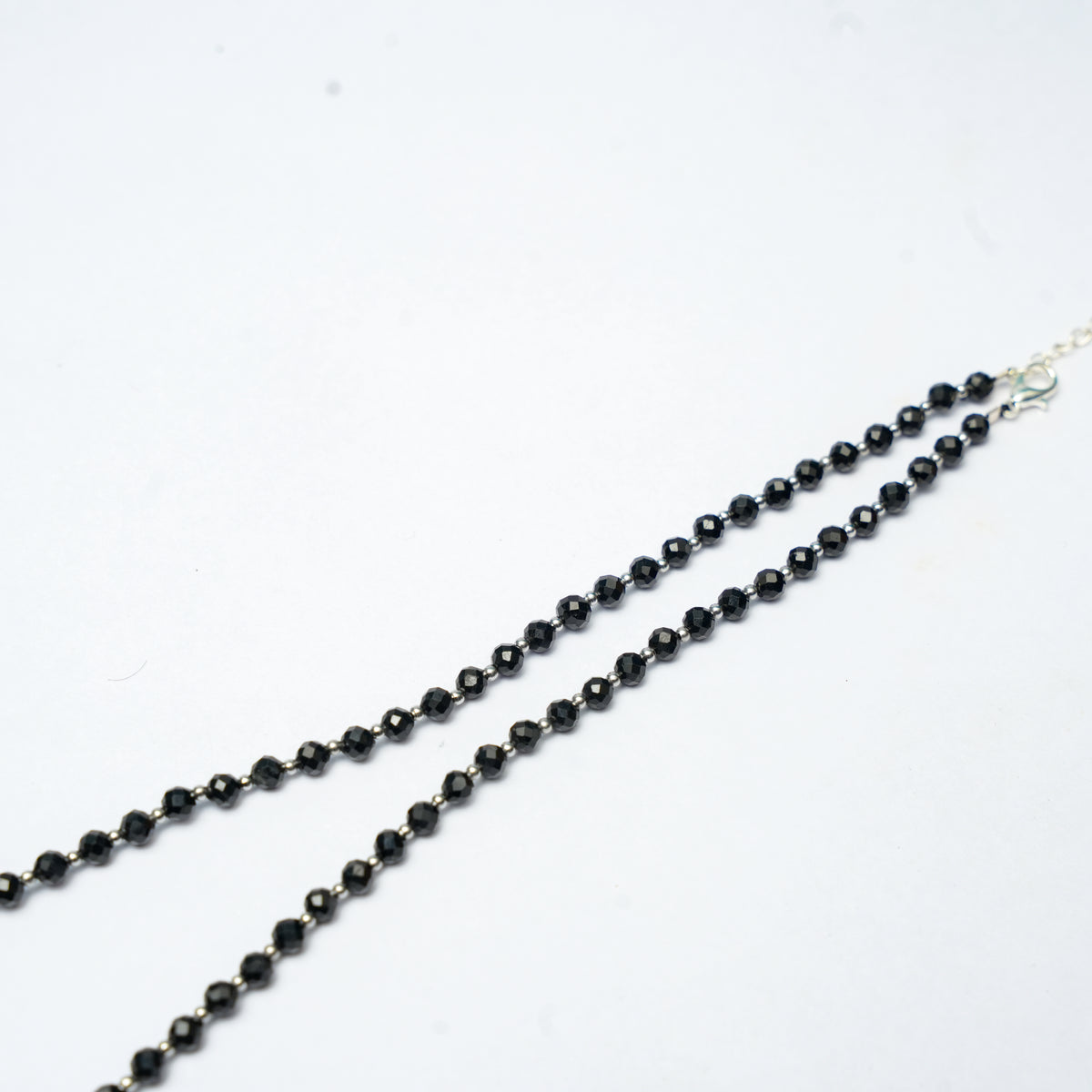 Dainty Black Tourmaline  Necklace - Natural Gemstones & Sterling Silver Clasp