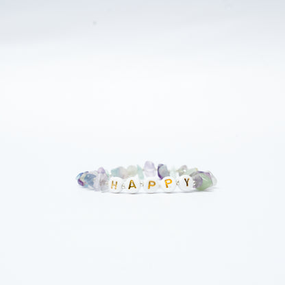 HAPPY -  Fluorite Chip Bracelet