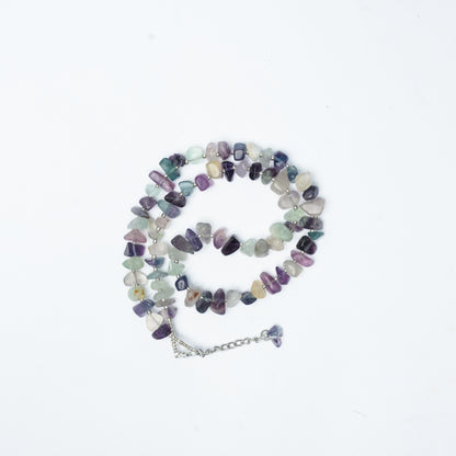 Natural Fluorite Chip bead Necklace - adjustable length