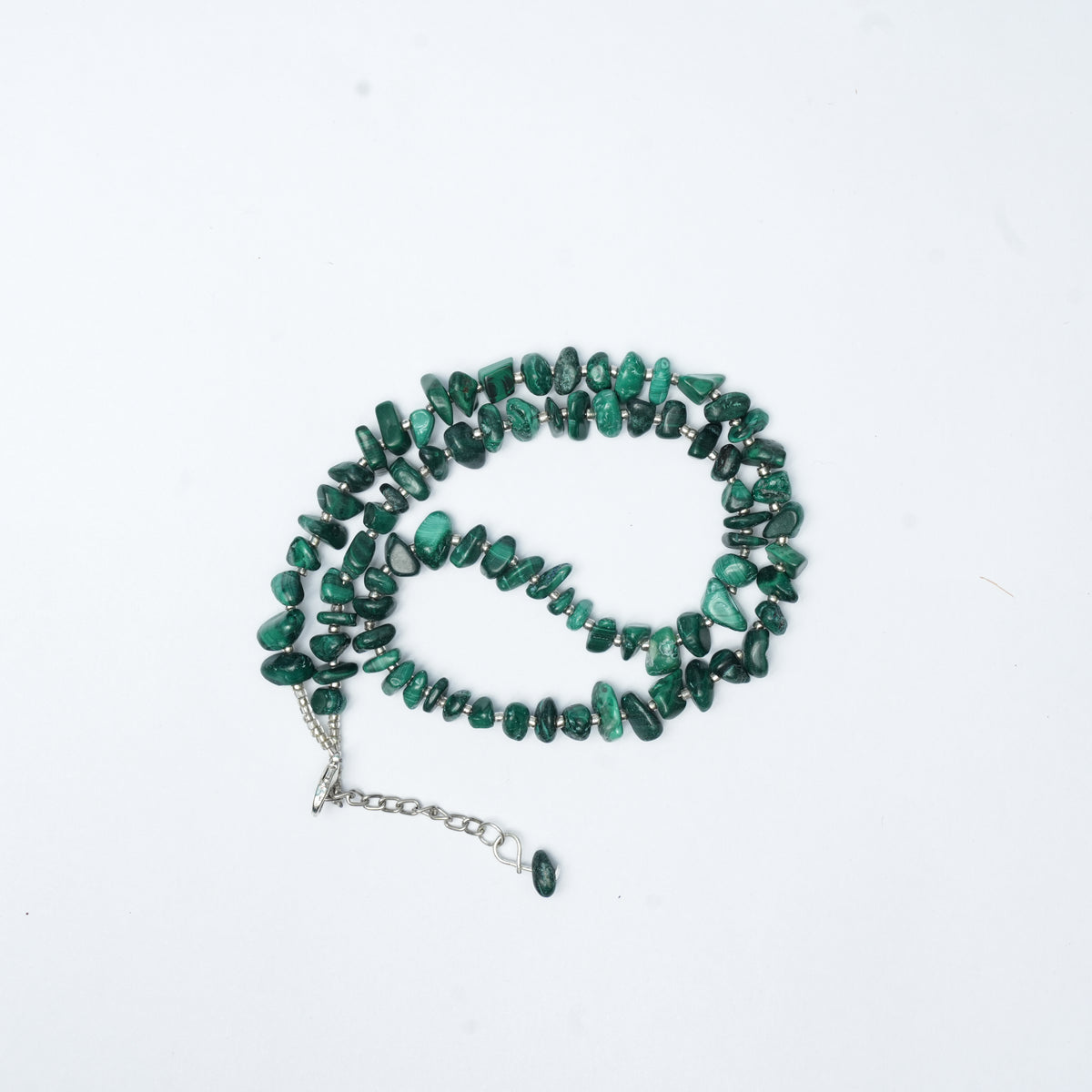 Natural Malachite Chip bead Necklace - adjustable length