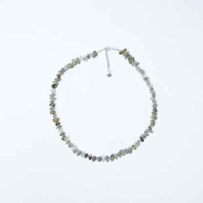 Natural Labradorite Chip bead Necklace - adjustable length