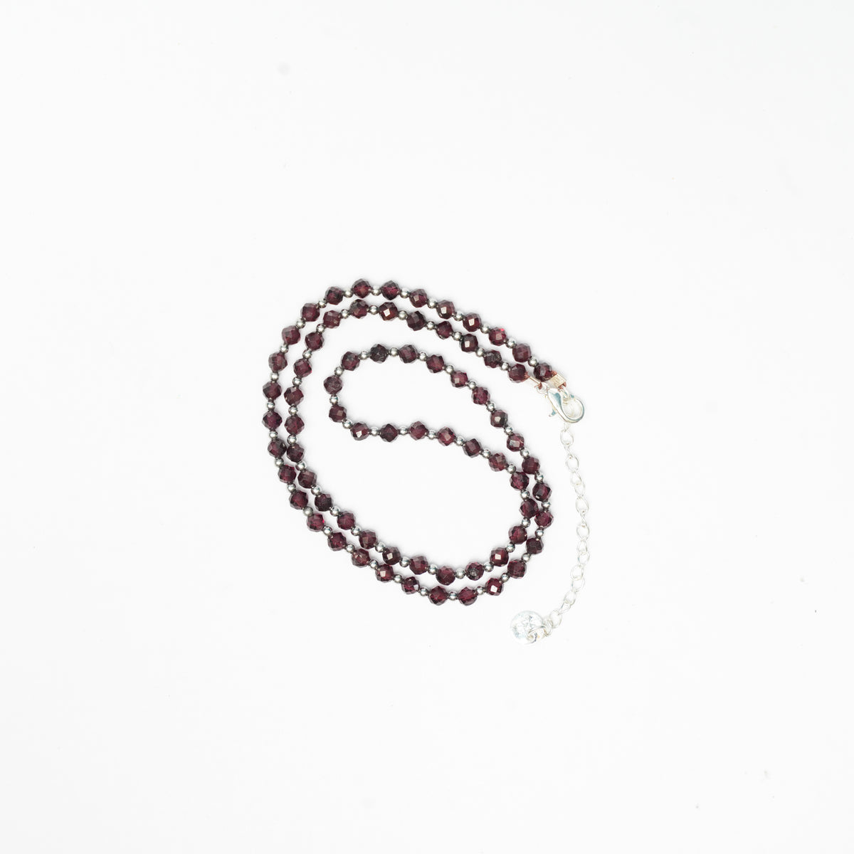 Dainty Faceted Garnet Necklace - Natural Gemstones & Sterling Silver Clasp