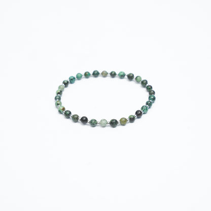Natural African Turquoise stretchy bracelet with Stainless steel beads
