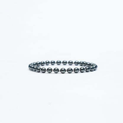 Natural Hematite Stretchy bracelet with Stainless steel beads