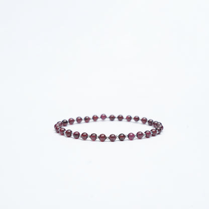 Natural Garnet stretchy bracelet with Stainless steel beads