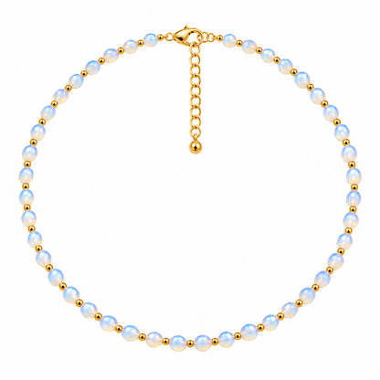 Dainty Opalite Necklace - Natural Gemstones & 18K Gold Plated Anti-Tarnish Chain