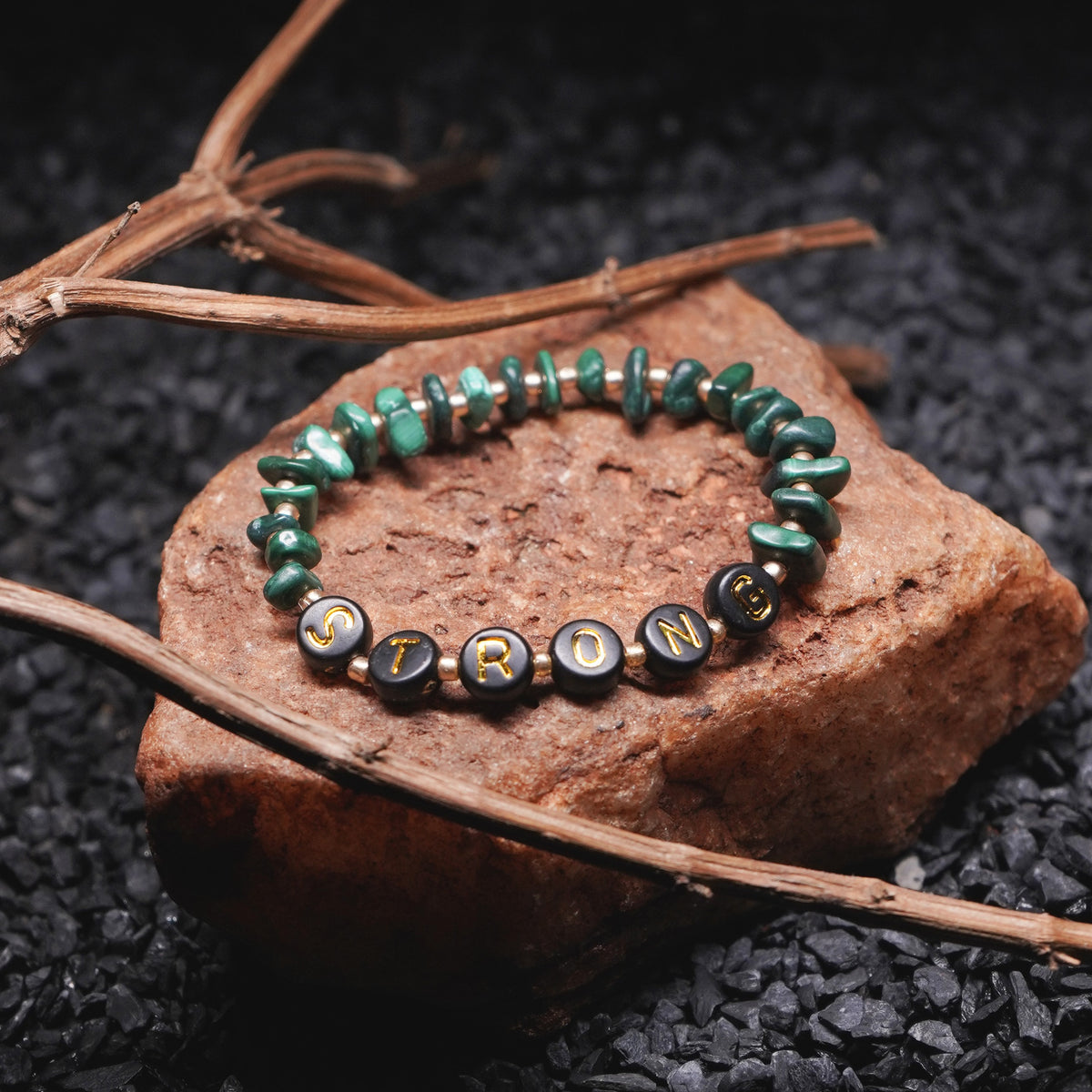 STRONG - Malachite Chip Bracelet