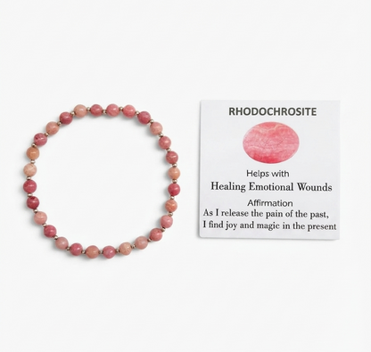 Rhodochrosite Stretch Bracelet - Stretchy, Tarnish Free and Waterproof