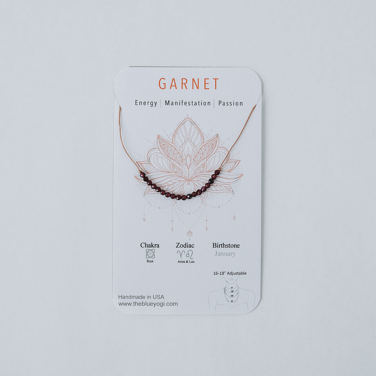 Dainty Garnet  Necklace - January Birthstone